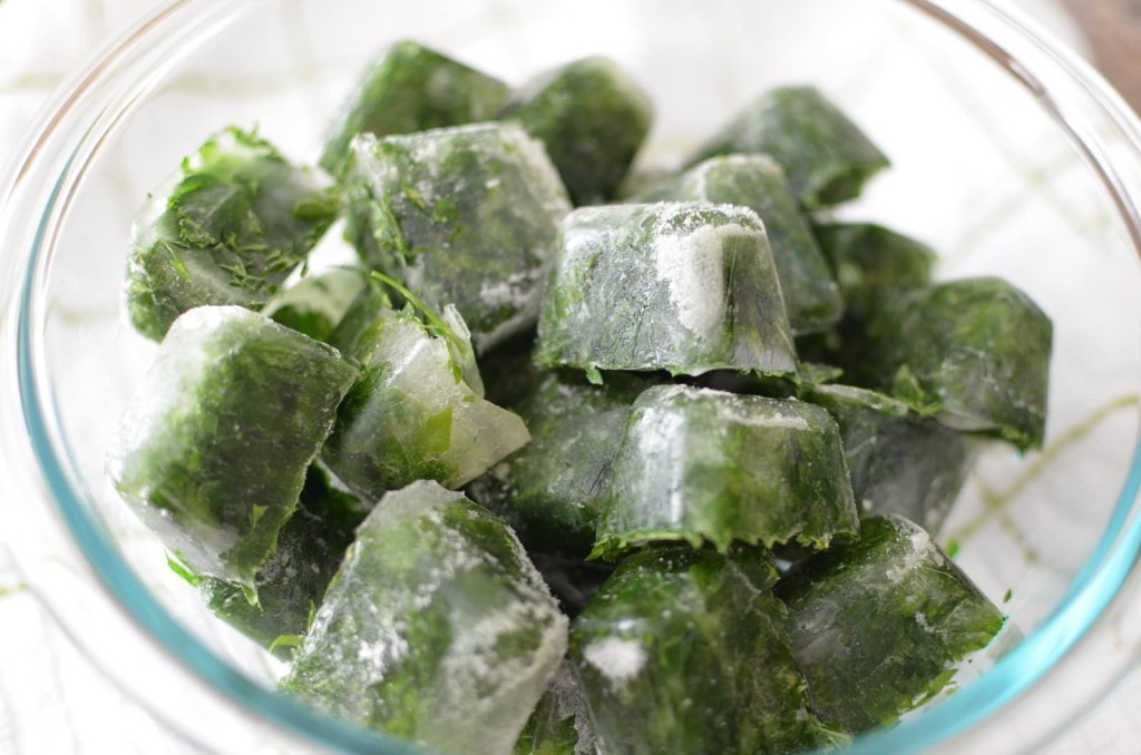 parsley freeze ice cubes