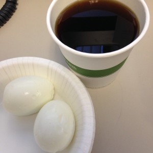  2 eggs and coffee 