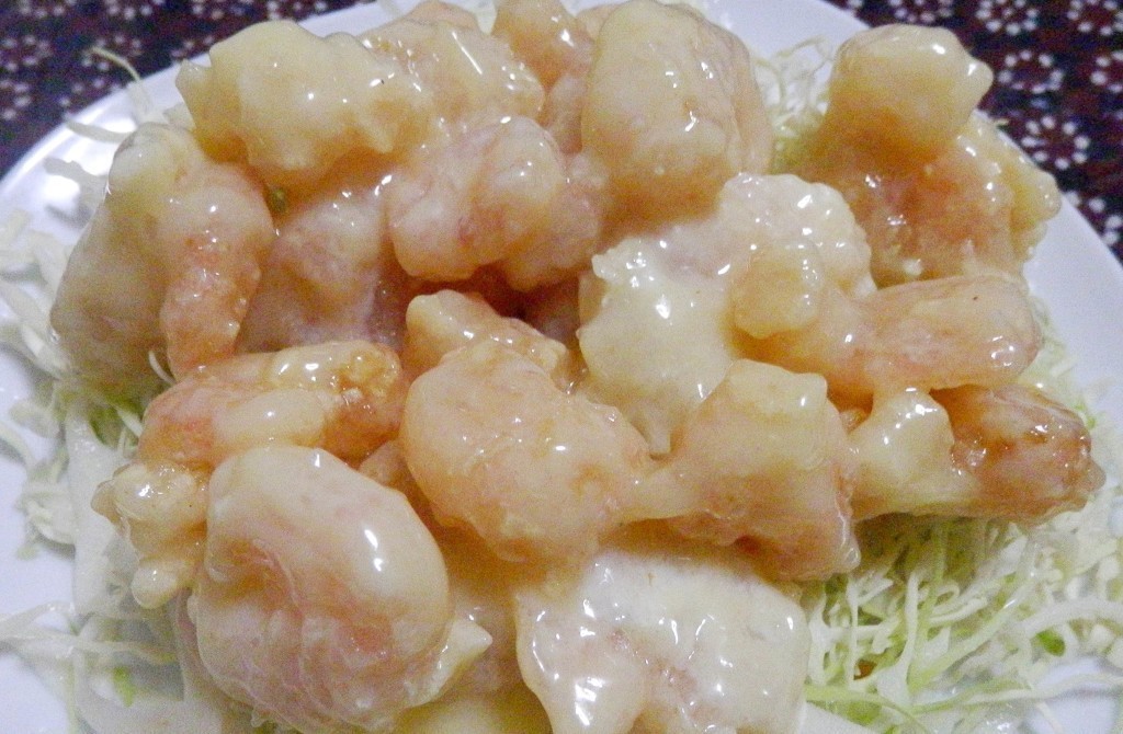 Shrimps with mayonnaise